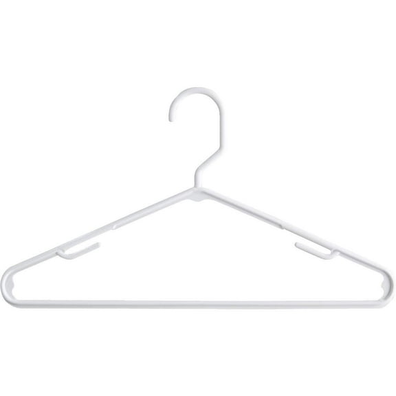 Tamor Plastics Corp. 6808/10WH.14 Cheerful Tubular Plastic Clothes Hanger Pack of 10