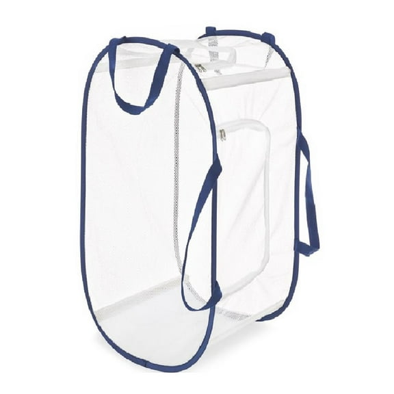 Whitmor Whitmor 5588-7485-WNVY Collapsible Hamper, Blue/White