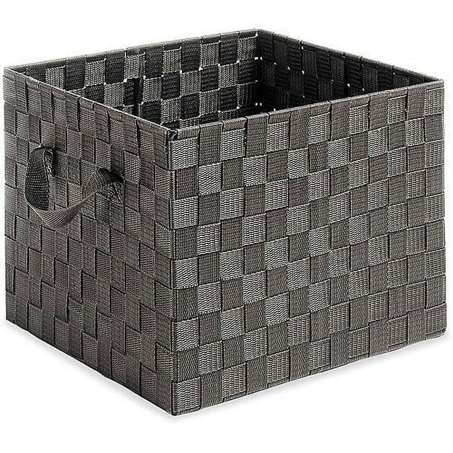 Whitmor Woven Strap Crate Laundry Basket, Espresso