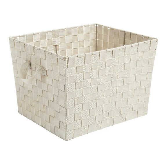 Whitmor Woven Strap Storage Tote Basket - Latte - 13" x 15" x 10"