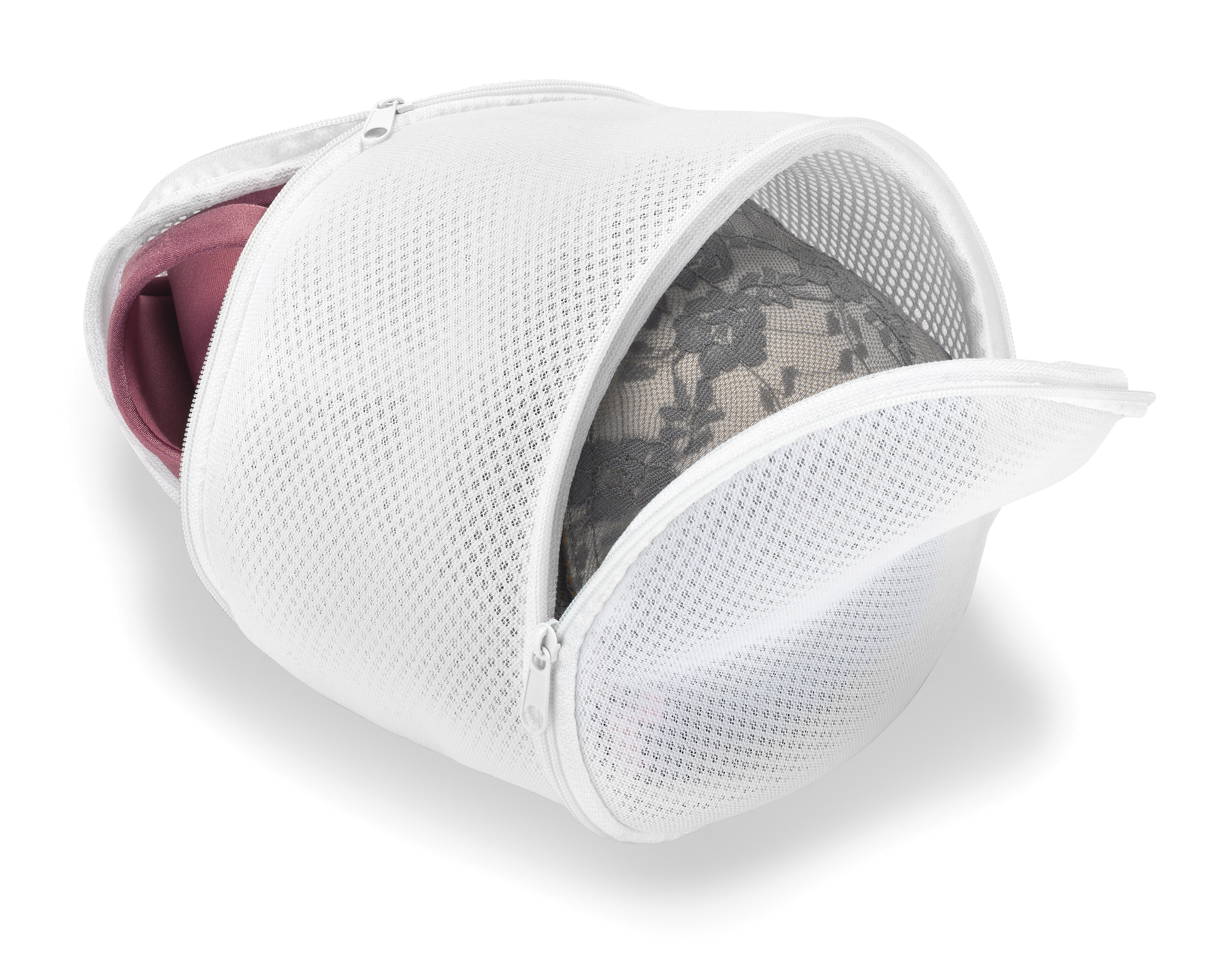 Whitmor Zippered Fine Mesh Bra Wash Bag White