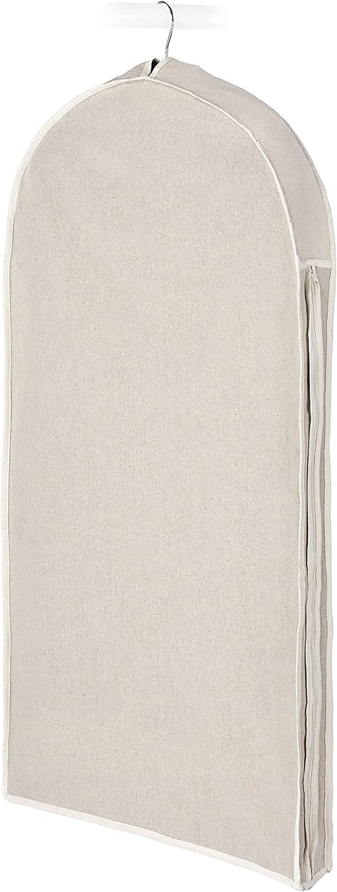 Natural Linen and Polyester Garment Bag with Zipper Closure