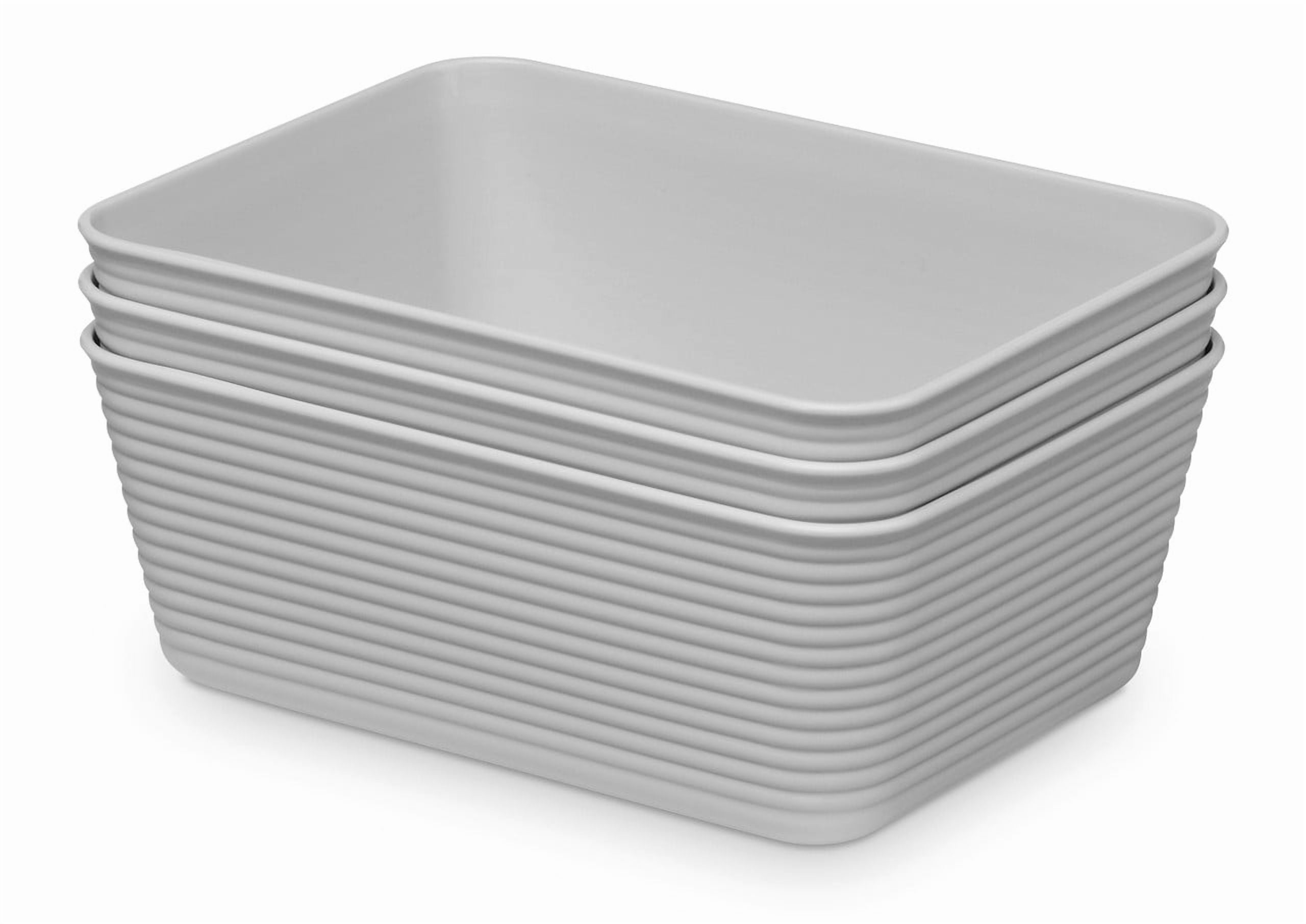 Whitmor Alloy Gray Extra Large Storage Trays, 12 Pack