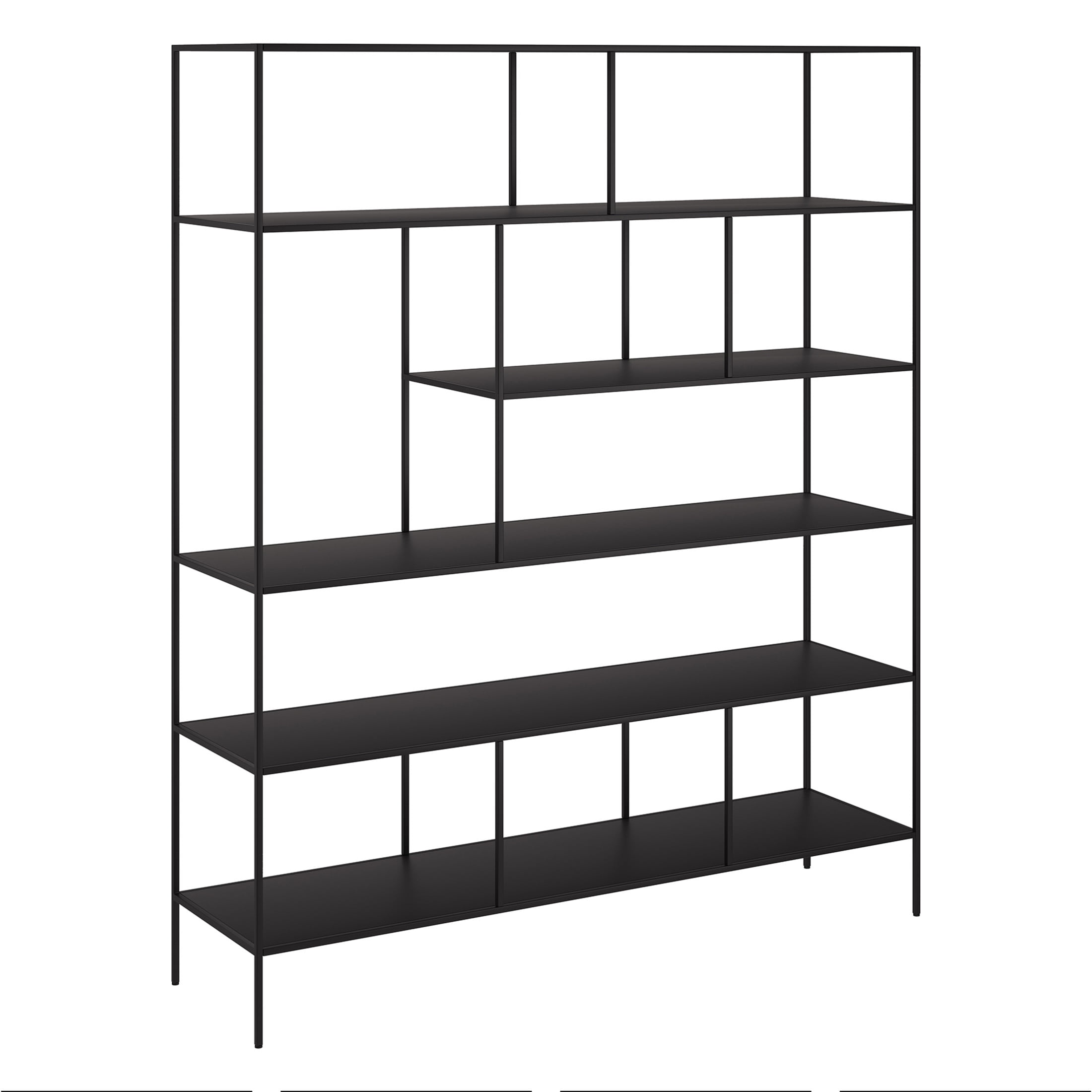 Evelyn&Zoe Modern/Contemporary 72" Tall Blackened Bronze Bookcase