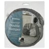 Paloma Gray Collapsible Double Laundry Hamper with Flexi-Frame