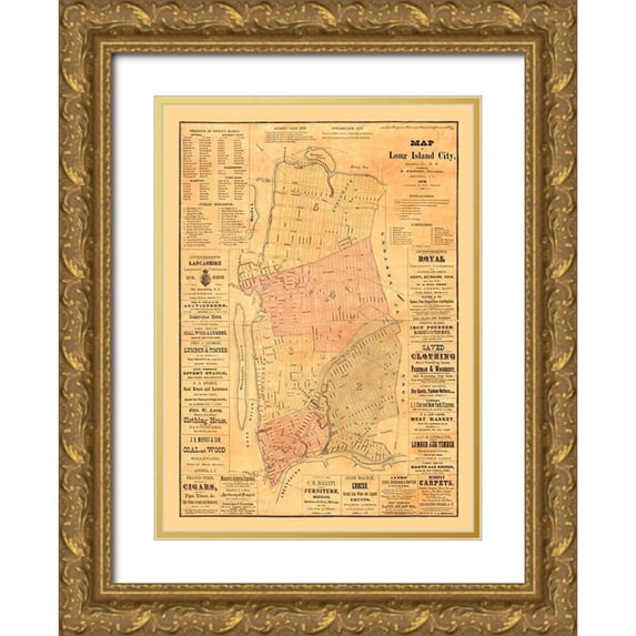 Whitney 24x32 Gold Ornate Wood Framed with Double Matting Museum Art Print Titled - Long Island New York - Whitney 1876