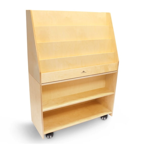 Whitney Brothers Birch Plywood Deluxe Mobile Book Library With Natural WB4132