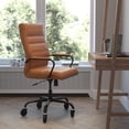 thumbnail image 1 of Flash Furniture Whitney Ergonomic LeatherSoft Swivel Executive Chair with Transparent Wheels, 1 of 4