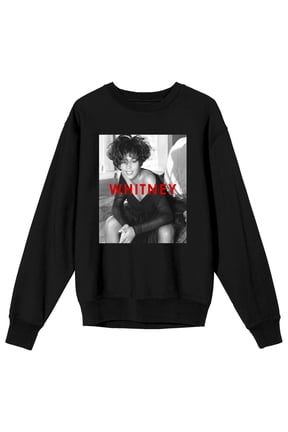 Whitney Houston Adult Black Crew Neck Sweatshirt-XXL