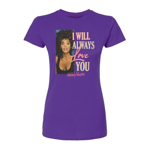 Whitney Houston - Always Love You - Juniors Fitted Short Sleeve Graphic T-Shirt
