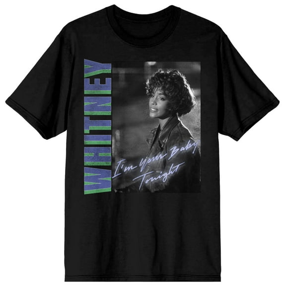 Whitney Houston Baby Tonight Women's Black T-shirt-Large