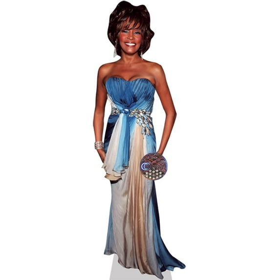 Whitney Houston (Blue Dress) Mini Cardboard Cutout Standee