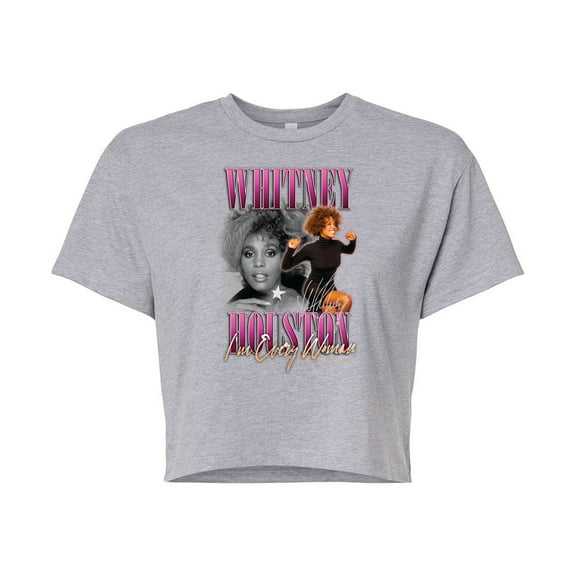 Whitney Houston - Every Woman - Juniors Cropped Cotton Blend T-Shirt