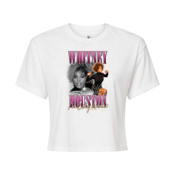 Whitney Houston - Every Woman - Juniors Cropped Cotton Blend T-Shirt