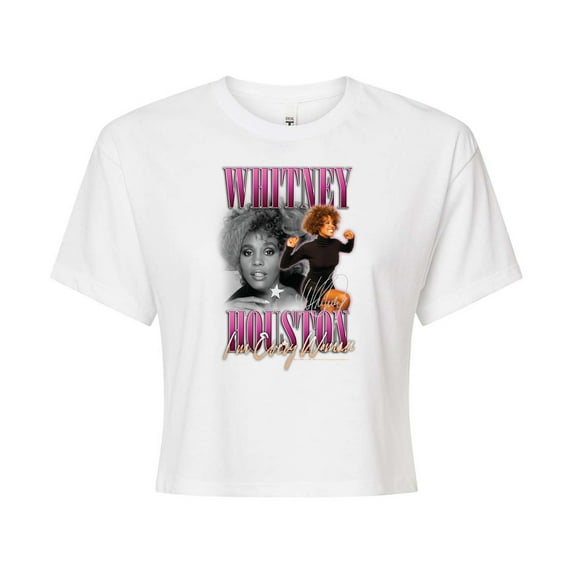 Whitney Houston - Every Woman - Juniors Cropped Cotton Blend T-Shirt