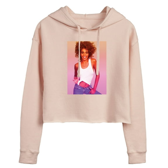 Whitney Houston - Gradient Photo - Juniors Cropped Pullover Hoodie