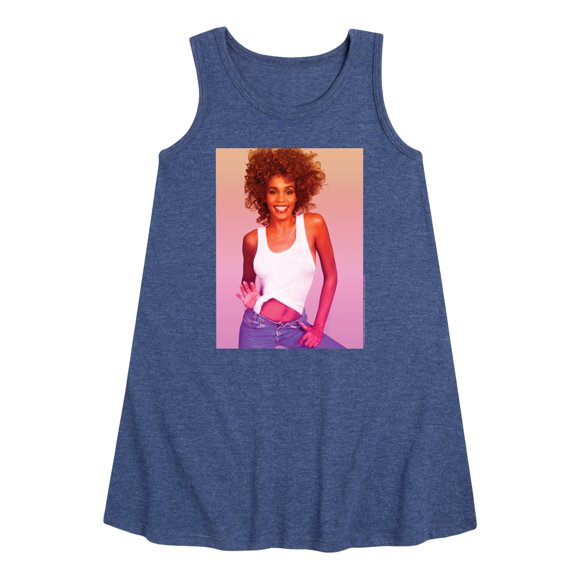 Whitney Houston - Gradient Photo - Toddler and Youth Girls A-line Dress