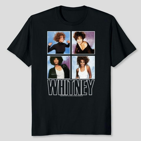 Whitney Houston Grid T-Shirt, Men's And Women's Graphic Tee 100% Cotton by TBun, Full Sizes S-5XL