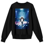 Whitney Houston I Wanna Dance Poster Artwork Crew Neck Long Sleeve Black Unisex Adult Sweatshirt-Large