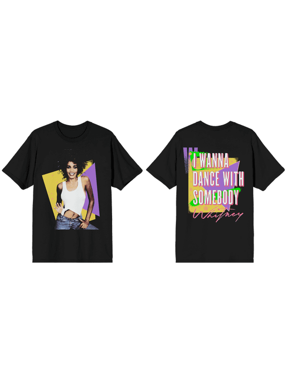 Whitney Houston I Wanna Dance Short Sleeve Tee for Men-XL