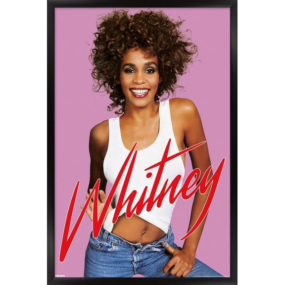 Whitney Houston - Jeans Wall Poster, 22.375" x 34" Framed