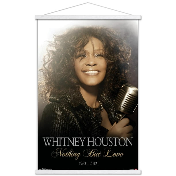 Whitney Houston Love Wall Poster with Wooden Frame, 22.375