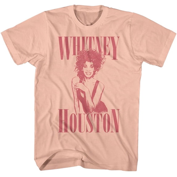Whitney Houston Monochrome Whit Peach T-Shirt