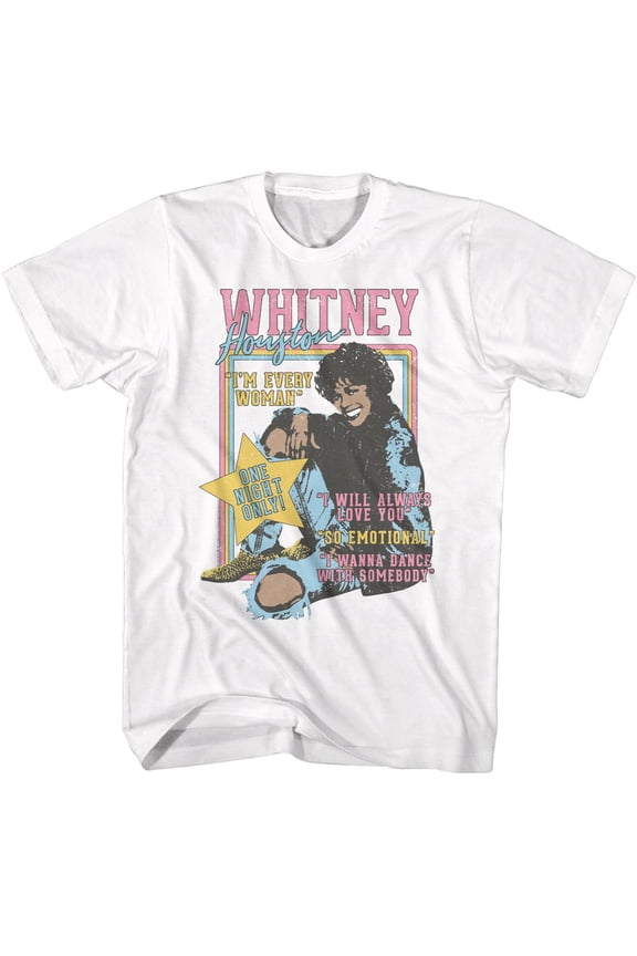 Whitney Houston One Night Only White T-Shirt