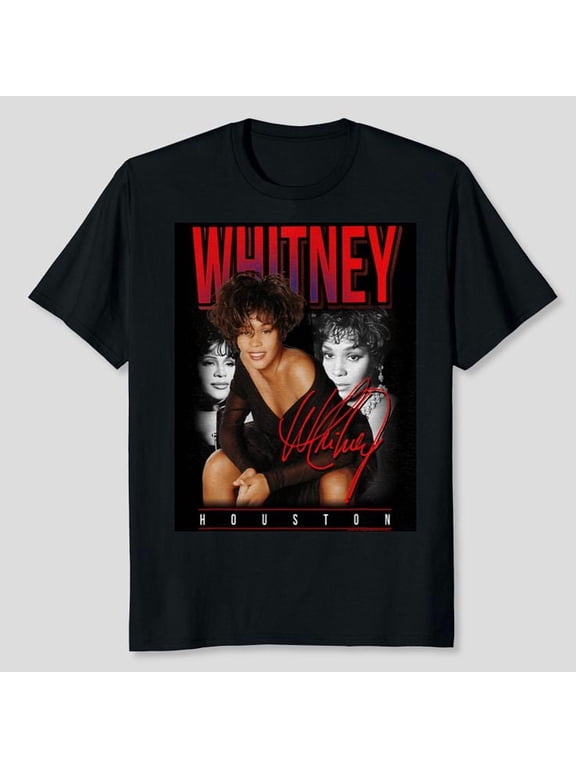 Whitney Houston Retro Photo Collage T-Shirt, Men's And Women's Graphic Tee 100% Cotton by TBun, Full Sizes S-5XL