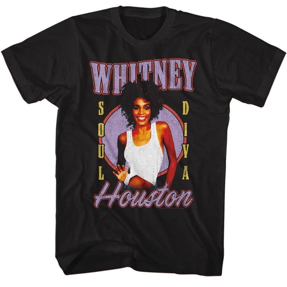 Whitney Houston Soul Diva Black T-Shirt