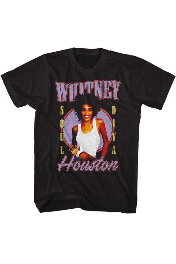 Whitney Houston Soul Diva Black T-Shirt