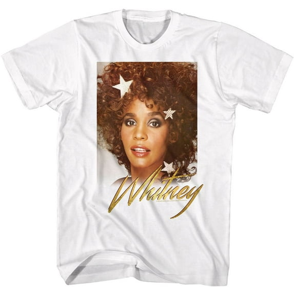 Whitney Houston Stars And Shine White Adult T-Shirt