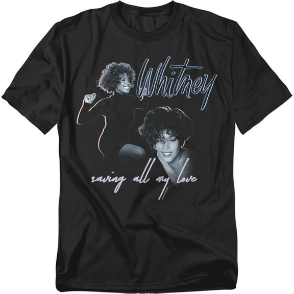 Whitney Houston T-Shirt Saving All My Love Double Portrait Unisex Graphic Tee for Men & Women