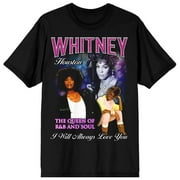 Whitney Houston The Queen Screen Print Men's Black T-shirt-Small