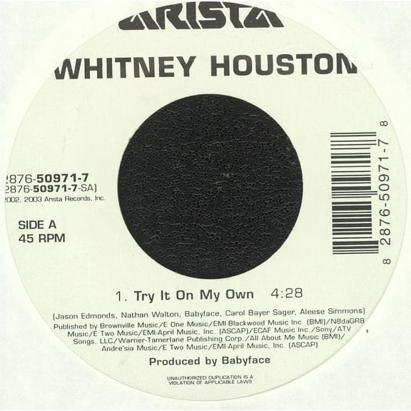 Whitney Houston - Try It On My Own - 7"