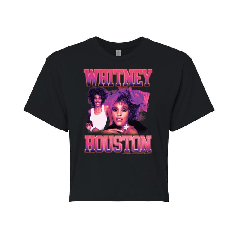Whitney Houston - Vintage Whitney - Juniors Cropped Cotton Blend T 