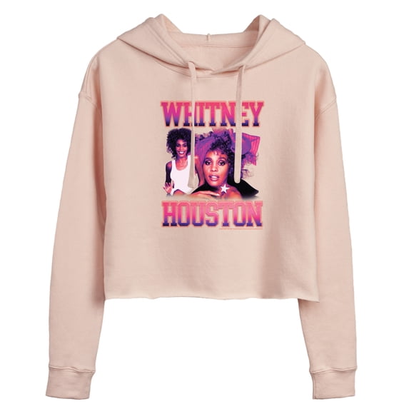 Whitney Houston - Vintage Whitney - Juniors Cropped Pullover Hoodie