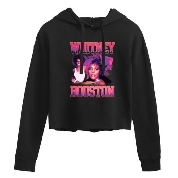 Whitney Houston - Vintage Whitney - Juniors Cropped Pullover Hoodie
