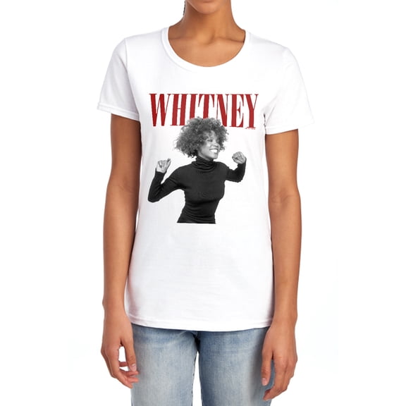 Whitney Houston Wanna Dance Women's T Shirt, White, X-Large
