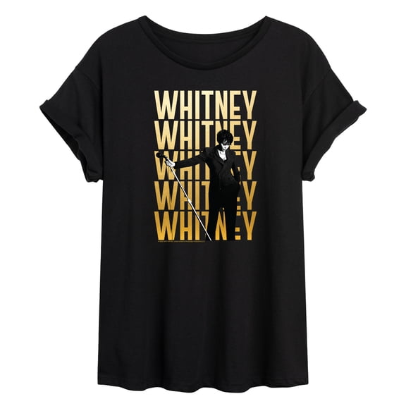Whitney Houston - Whitney Gold Repeat - Women's Oversized Graphic T-Shirt
