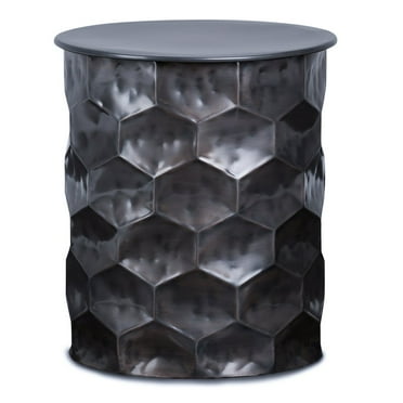 Whitney Industrial 17" W Metal Storage Accent Side Table in Antique Bronze