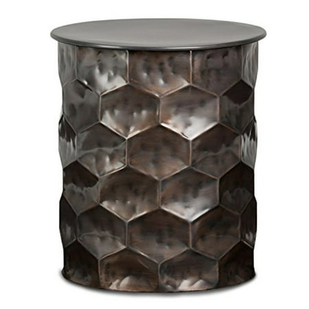 Simpli Home - Whitney Round Contemporary Iron Accent Side Table - Antique Bronze