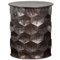 Simpli Home Whitney Contemporary 17 inch Wide Metal Storage Accent Side Table in Antique Bronze, Fully Assembled