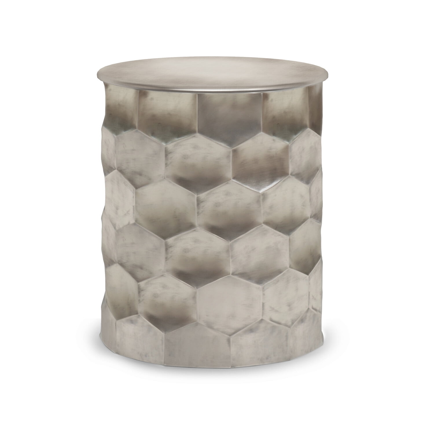 Whitney Industrial 17 inch Wide Metal Storage Accent Side Table in