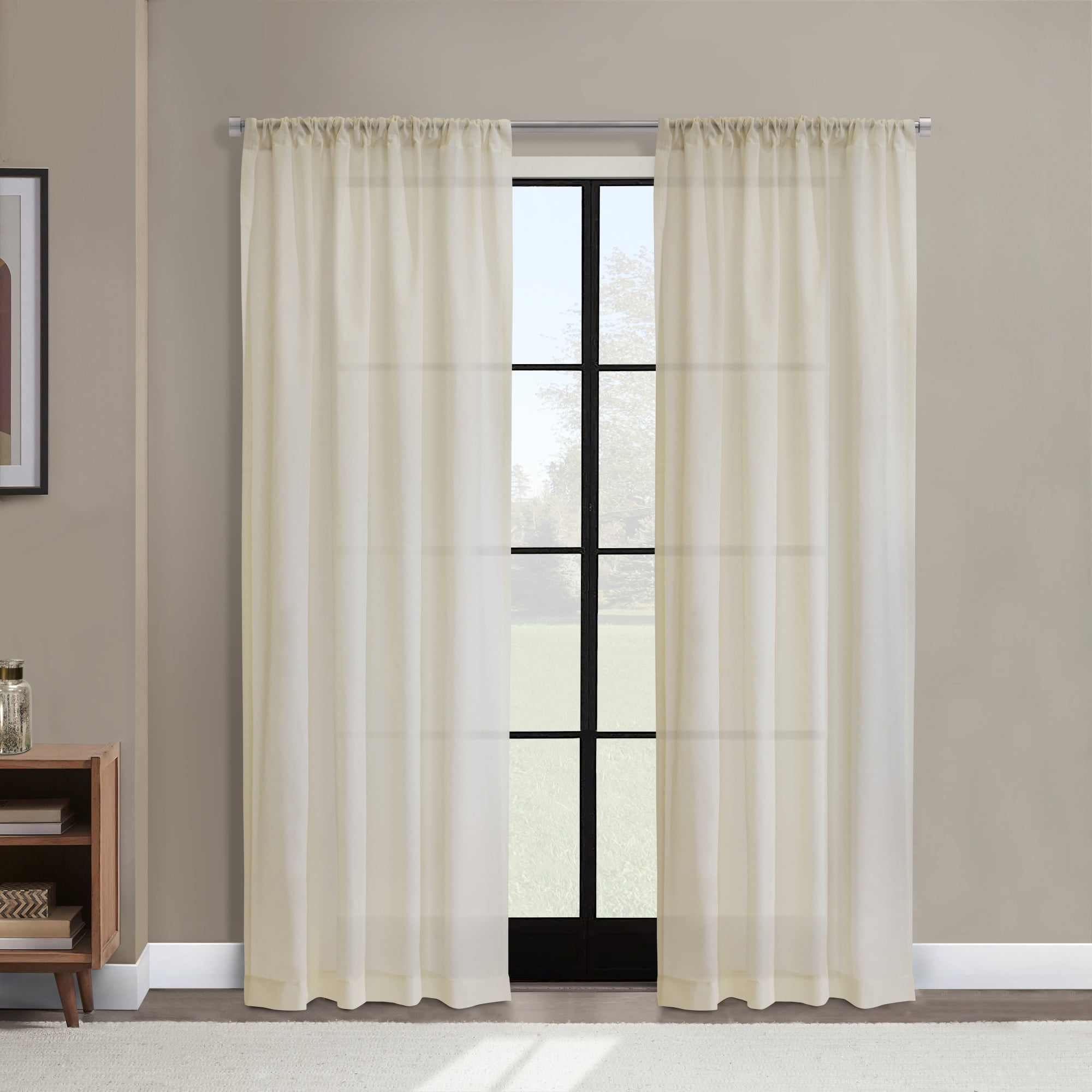 Whitney Insulated Energy-Saving Sheer Curtain 50" x 72" in Ivory