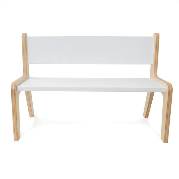 Whitney Plus 12H White Bench in Natural UV and White Color