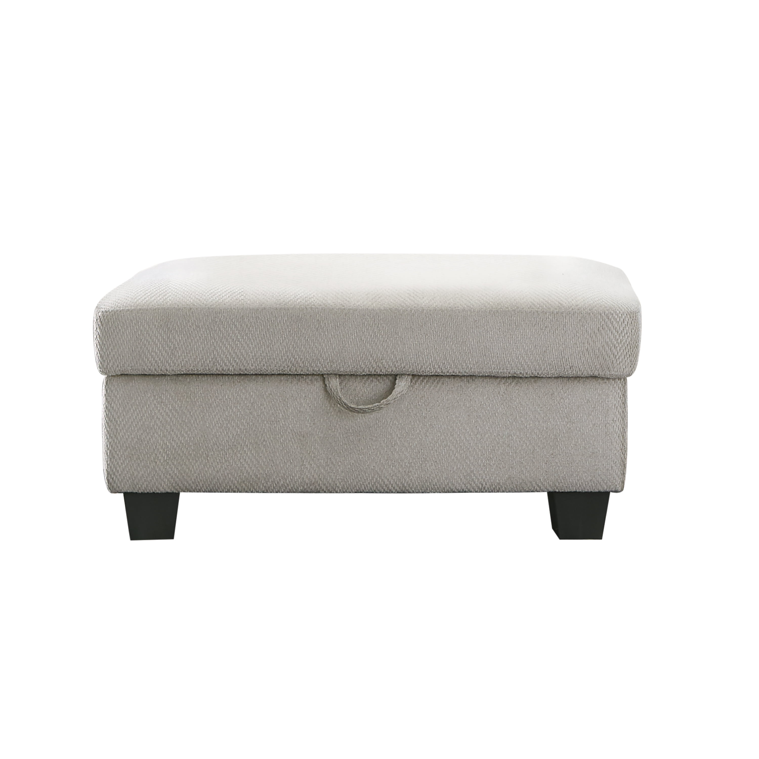 Beige Chenille Upholstered Storage Ottoman with Lift Top