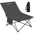 thumbnail image 1 of Whitsunday Camping Lounge Chair, 3 Adjustments Reclining Camping Chair, Lawn Chairs Folding Chair with Side Pocket for Camping, Beach, Picnic Grey, 1 of 6