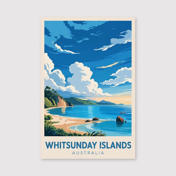 Whitsunday Islands Travel Print Canvas Wall Art, Whitsunday Islands Wall Hanging Home decor Whitsunday Islands Canvas Art, Wall Art Australia-1WN4179