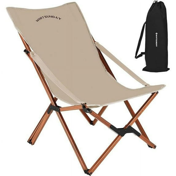 Whitsunday BC-Khaki Outdoor Camping Folding Butterfly Chair with Pillow, Khaki